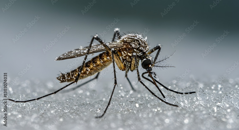 Close-up of a mosquito on a surface