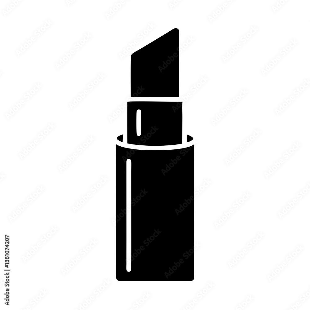 Black silhouette of a nail polish bottle on a white background Black silhouette of a nail polish bottle on a white background