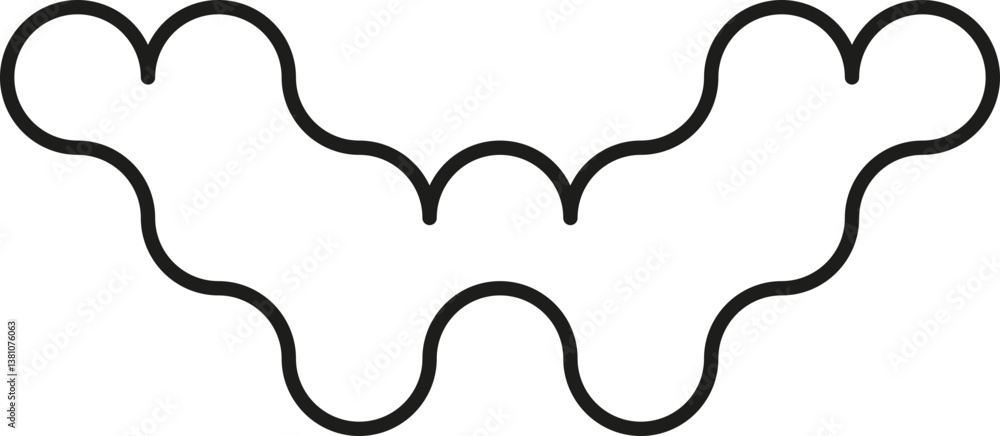 Merged circles forming a W-shaped structure with smooth, flowing lines.