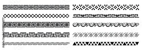 Decorative seamless borders vintage design elements set	