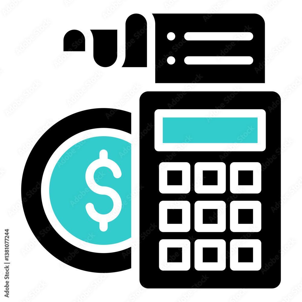 Billing Calculation Icon Financial Projection and Management Glyph Dual Tone Design Vector Concept Billing Calculation Icon Financial Projection and Management Glyph Dual Tone Design Vector Concept