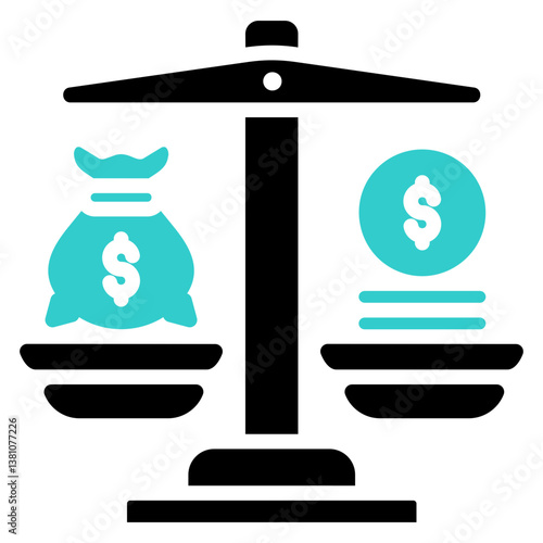 Balance Icon Financial Projection and Management Glyph Dual Tone Design Vector Concept