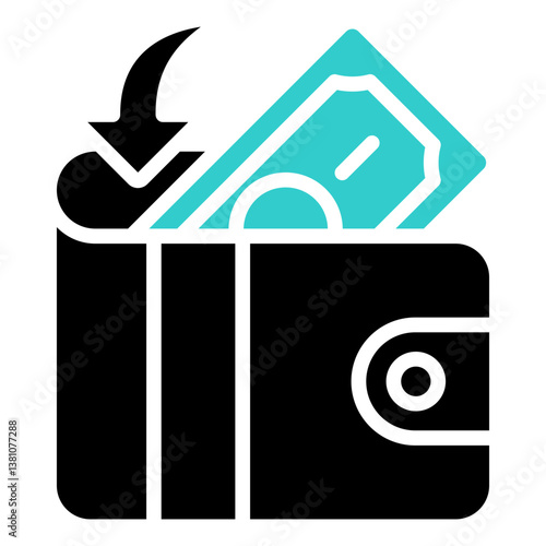 Cash Income Icon Financial Projection and Management Glyph Dual Tone Design Vector Concept
