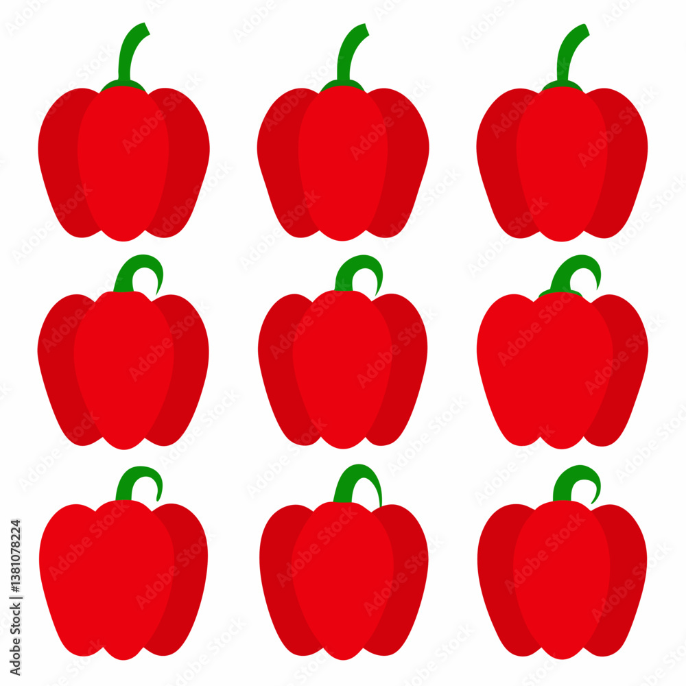 set of red peppers set of red peppers