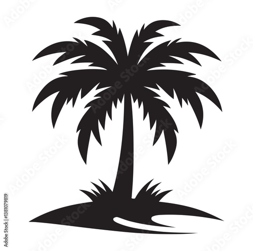 Palm tree silhouettes vector illustration.