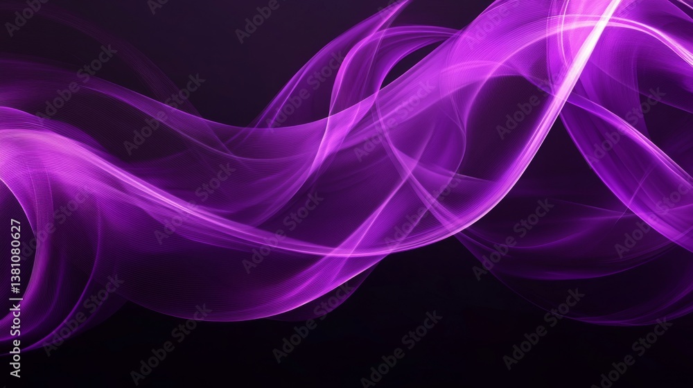 Dynamic purple light wave on dark background for creative design Dynamic purple light wave on dark background for creative design