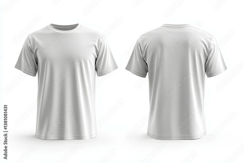 Two views of a clean white blank t shirt mockup Two views of a clean white blank t shirt mockup