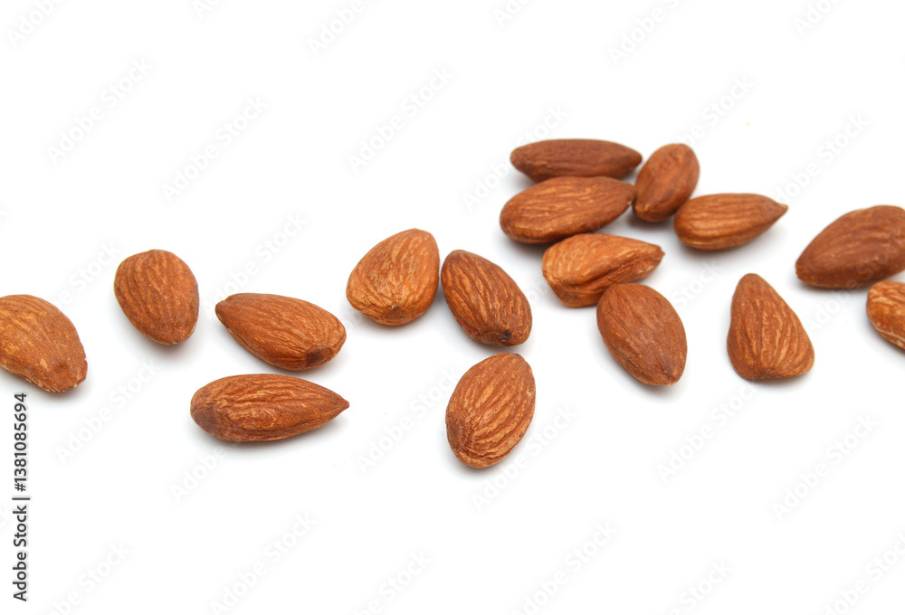 Almonds isolated on white background Almonds isolated on white background