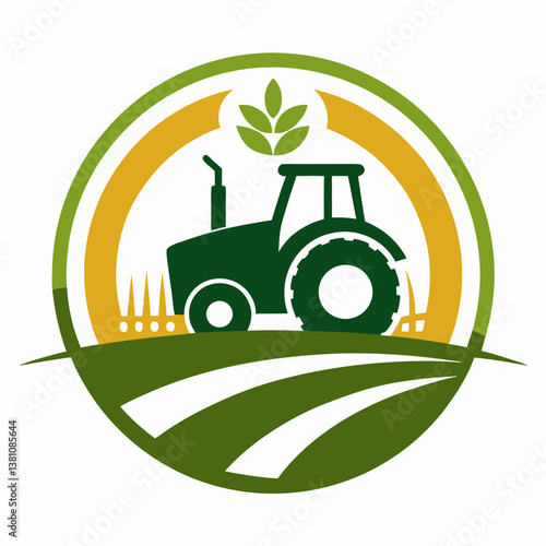 farm tractor with a green grass