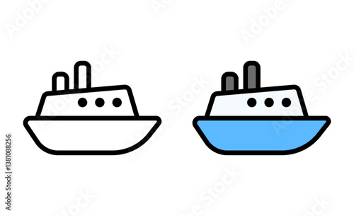 Ship vector illustration. Cruise icon illustration. Marine transportation vector illustrations.