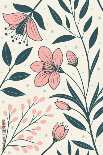 A beautifully arranged floral border design featuring delicate flowers and leaves along the edges of a 3x4 paper sheet. The center remains blank, ideal for invitations, greeting cards, and creative pr