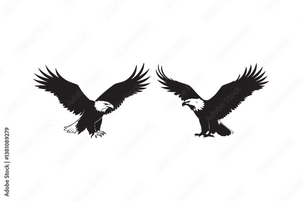 Majestic Eagle Silhouette Vector Soaring Bird Clipart Majestic Eagle Silhouette Vector Soaring Bird Clipart