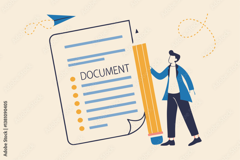 Write note or message on notebook paper, writing document, memo or lecture, record information, diary or article concept, business man holding pencil writing message on notebook paper. Write note or message on notebook paper, writing document, memo or lecture, record information, diary or article concept, business man holding pencil writing message on notebook paper.