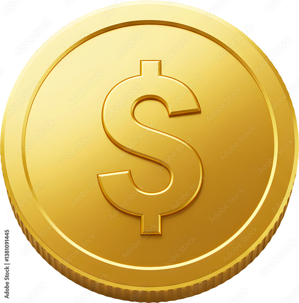 gold coin with dollar sign gold coin with dollar sign