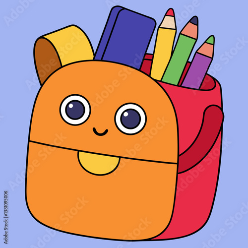vector illustration of a school bag 