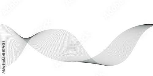 Abstract white and grey geometric smoky blend liens background. Gray and white abstract technology wavy curve lines background. Vector illustration.
