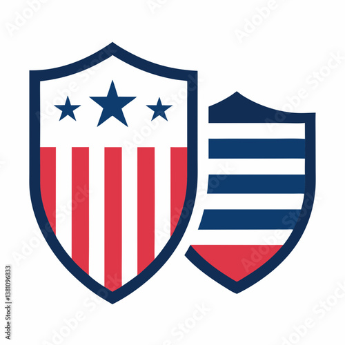 Free Download Fourth of July patriotic shield vector graphics for logos, advertisements, and banners. - GFXLoad