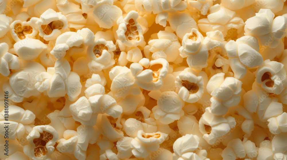 Freshly popped popcorn scattered on a surface ready for snacking during a movie night or gathering with friends Generative AI Freshly popped popcorn scattered on a surface ready for snacking during a movie night or gathering with friends Generative AI