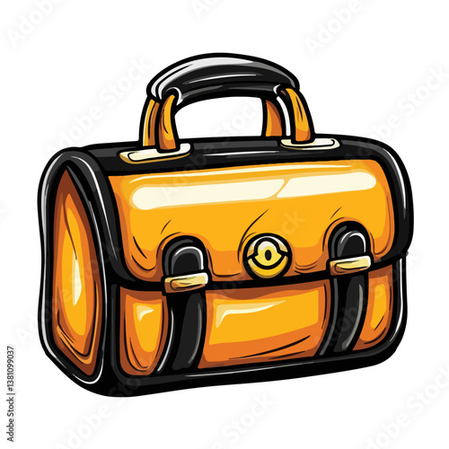Professional business briefcase isolated illustration