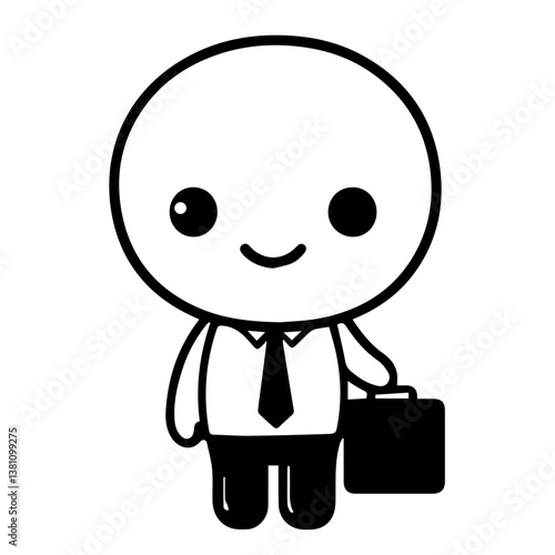 Professional business briefcase isolated illustration