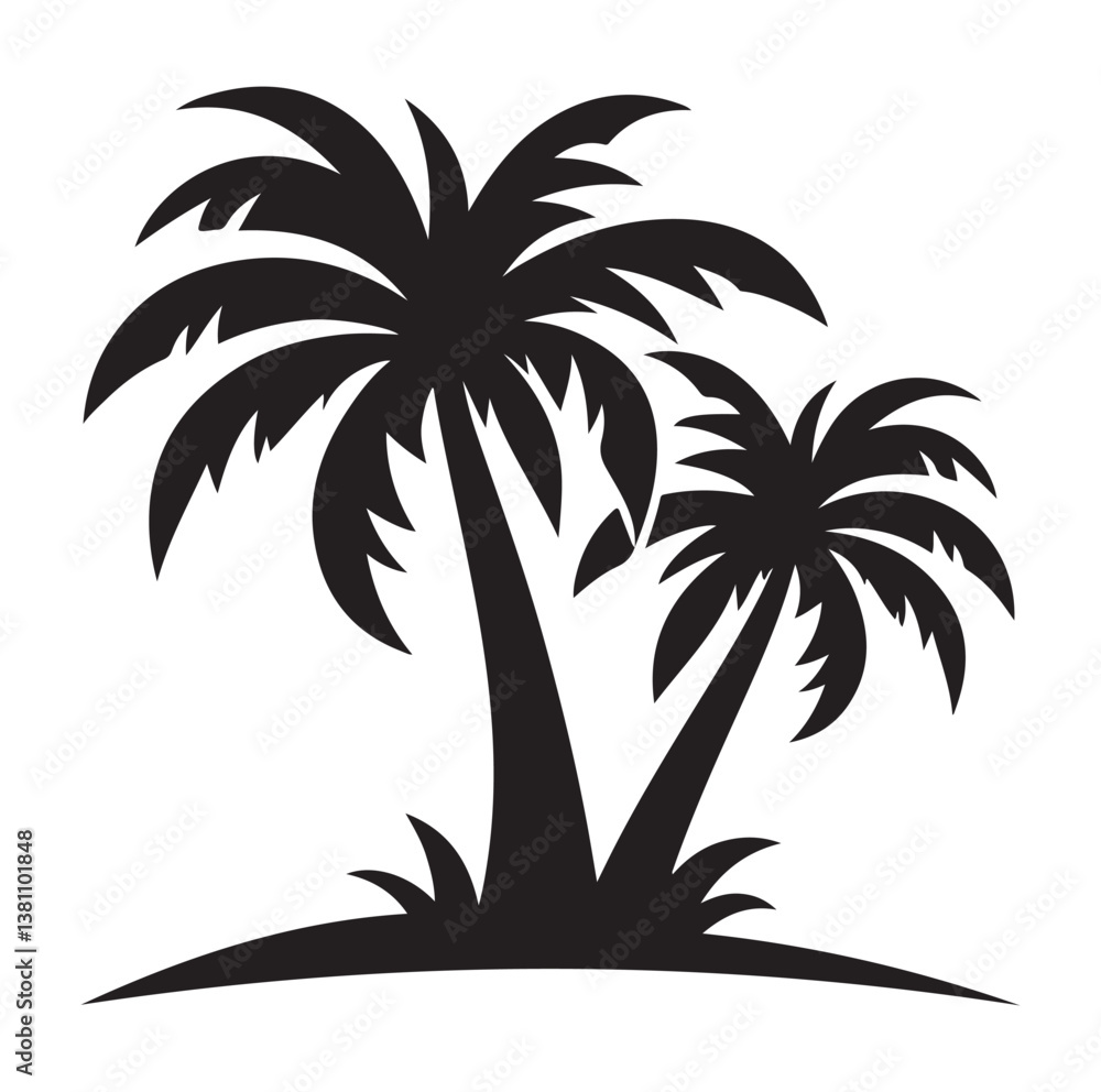 Fototapeta premium Palm tree silhouettes vector illustration.
