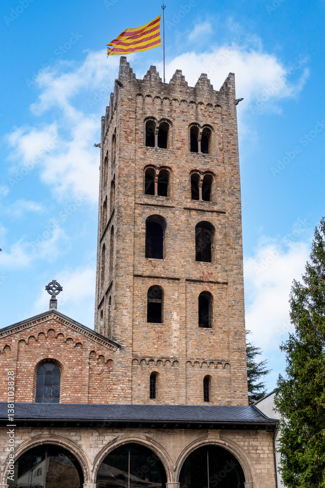 Monastery of Santa Maria de Ripoll, Catalonia, Spain. Founded in 879, it is considered the cradle of the Catalan nation. Monastery of Santa Maria de Ripoll, Catalonia, Spain. Founded in 879, it is considered the cradle of the Catalan nation.