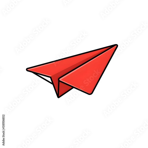 Paper plane on white background.