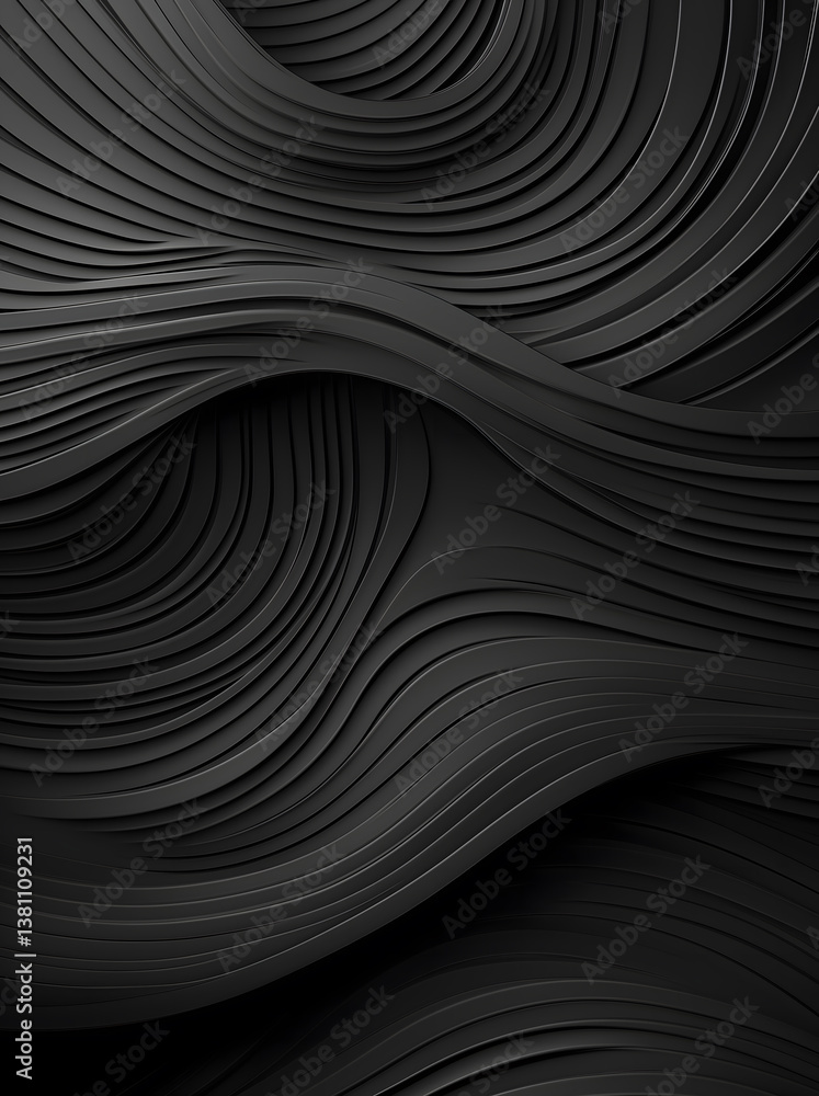 Naklejka premium Abstract Black Wave Pattern