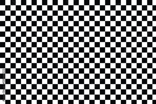 Black and white checker pattern vector illustration. Abstract checkered chessboard or checkerboard for game, grid with geometric square shape, race or rally flag and mosaic floor tile. checkerboard.
