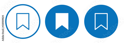 Bookmark icon set in outline and glyph style with sharp and rounded corners, collection bookmark signs. favourite sign.