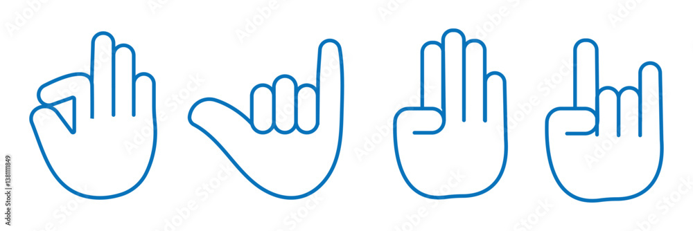 hand line icon. hand icon. flat style. hand line icon. hand icon. flat style.