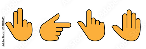Human Hand Icons Set In Flat Style Vector Illustration. hand gesture icon. flat style.