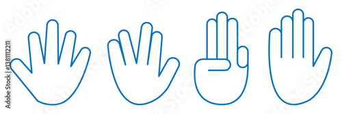Human Hand Icons Set In Flat Style Vector Illustration. hand gesture icon. flat style.