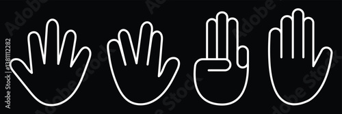 Human Hand Icons Set In Flat Style Vector Illustration. hand gesture icon. flat style.