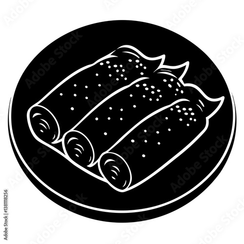 vector illustration of a plate with vegetables