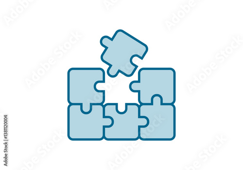 Puzzle de 6 piezas de puzzle como svg vector recortado 