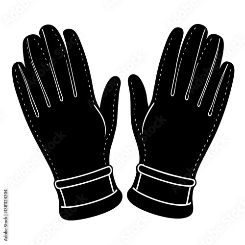 pair of black gloves