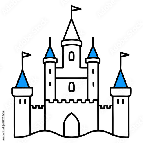 fairy tale castle vector illustration