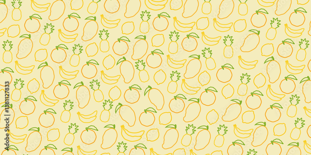 Fruits seamless pattern for backgrounds, presentations, wrapping papers, prints, artworks. Vector illustration Fruits seamless pattern for backgrounds, presentations, wrapping papers, prints, artworks. Vector illustration
