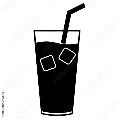 glass of cola with ice
