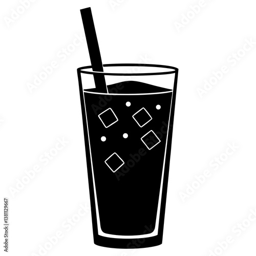 glass of cola with ice