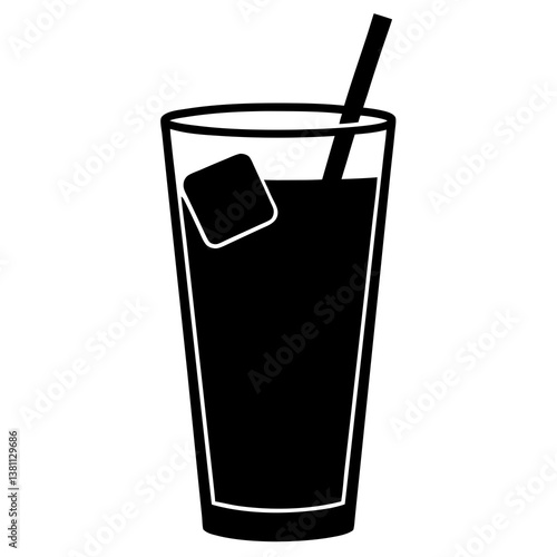 glass of cola with ice