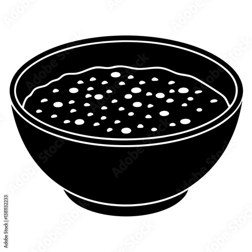 black bowl with red caviar isolated