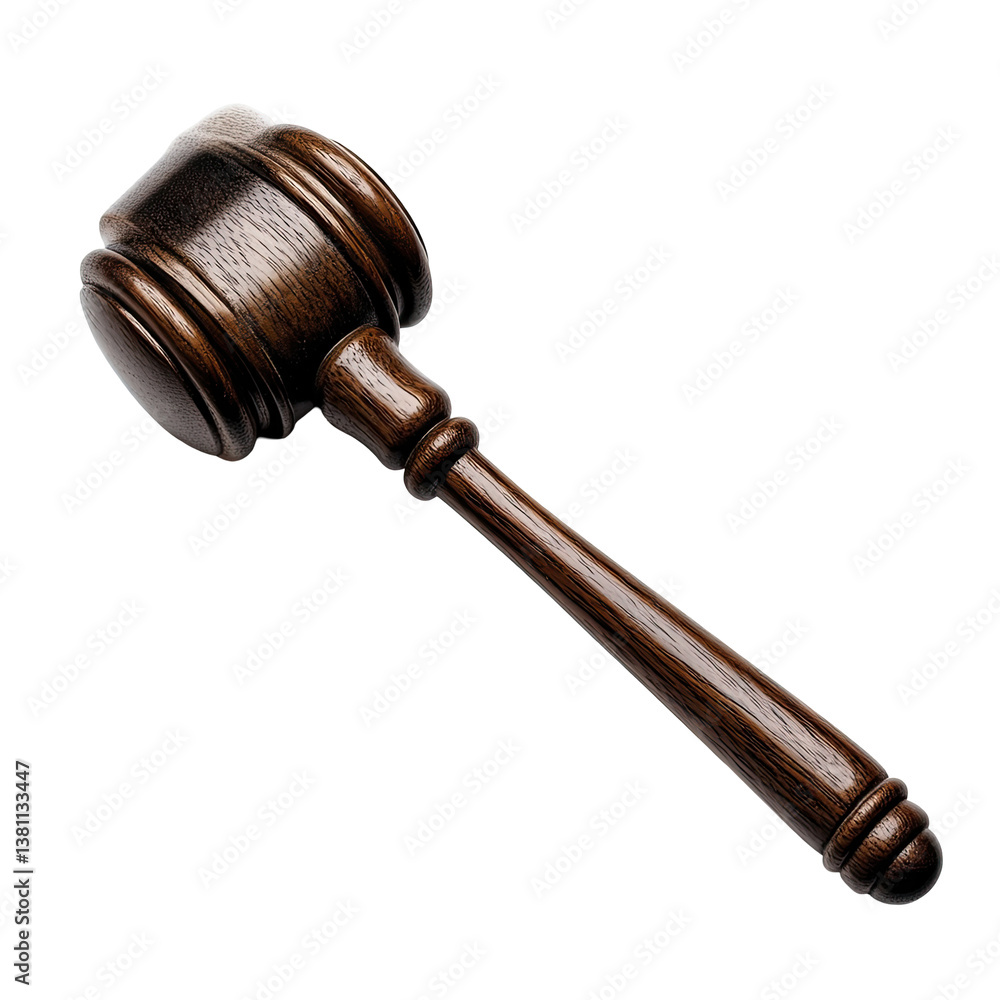 Classic Judge's Gavel on transparent background Classic Judge's Gavel on transparent background