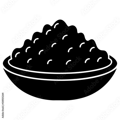 black caviar on a white background