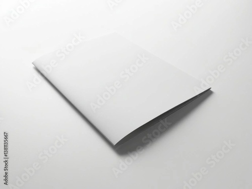 Blank white A4  brochure mockup on white background.