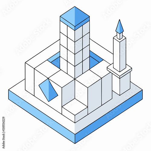 vector isometric building