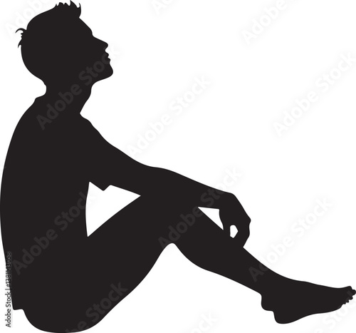 silhouette of a young man