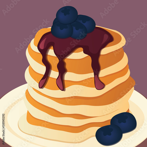 vector illustration of a creeps with berry jam