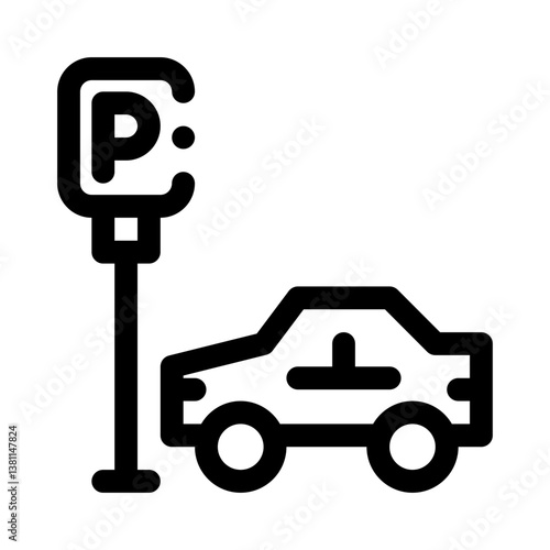 compact parking line icon